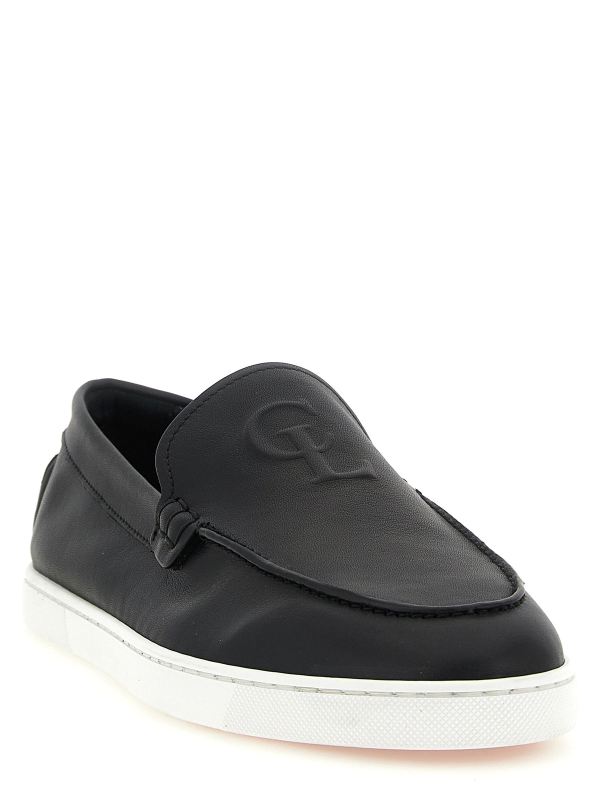 Christian Louboutin Black Calfskin Slip-On Loafers