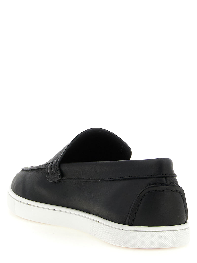 Christian Louboutin Black Calfskin Slip-On Loafers for Men