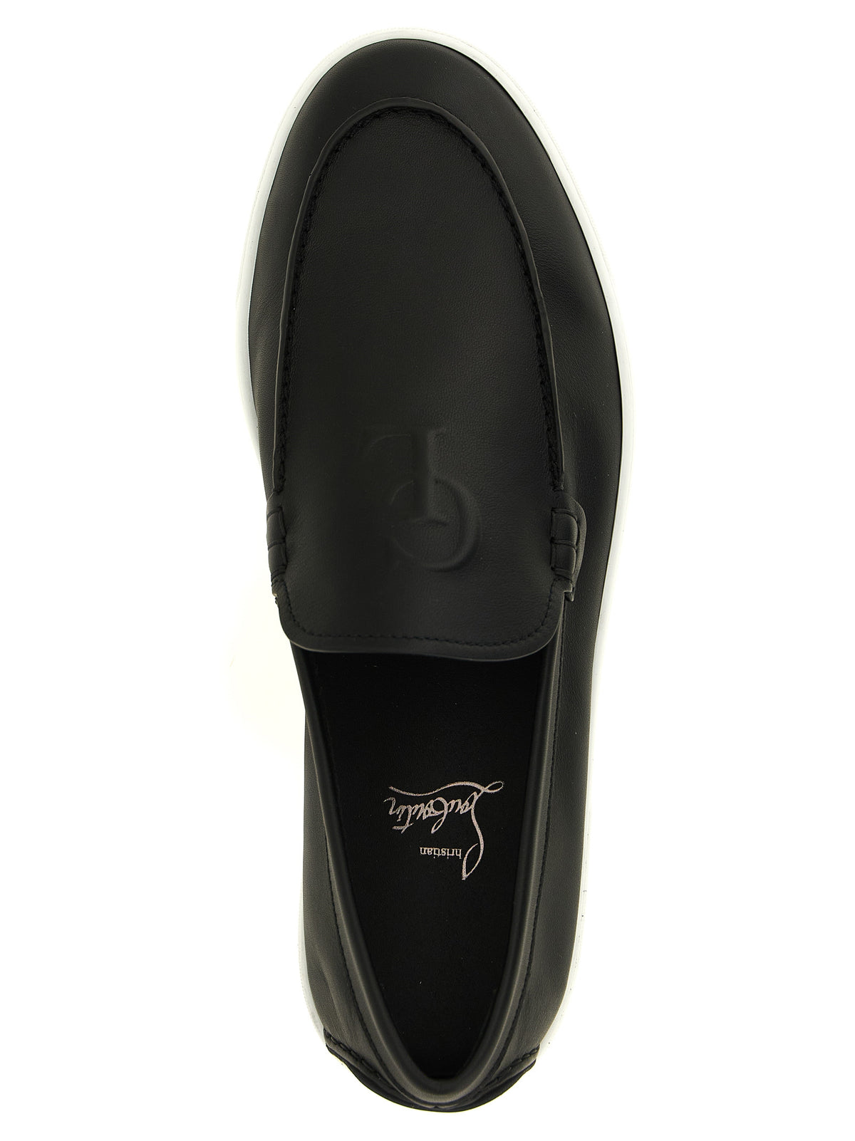 Christian Louboutin Black Calfskin Slip-On Loafers