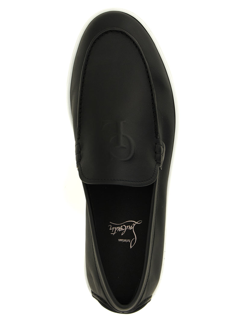 Christian Louboutin Black Calfskin Slip-On Loafers for Men