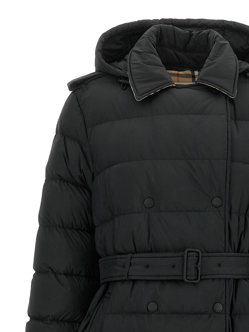 Burberry Kent Long Down Jacket - Black Polyamide Coat