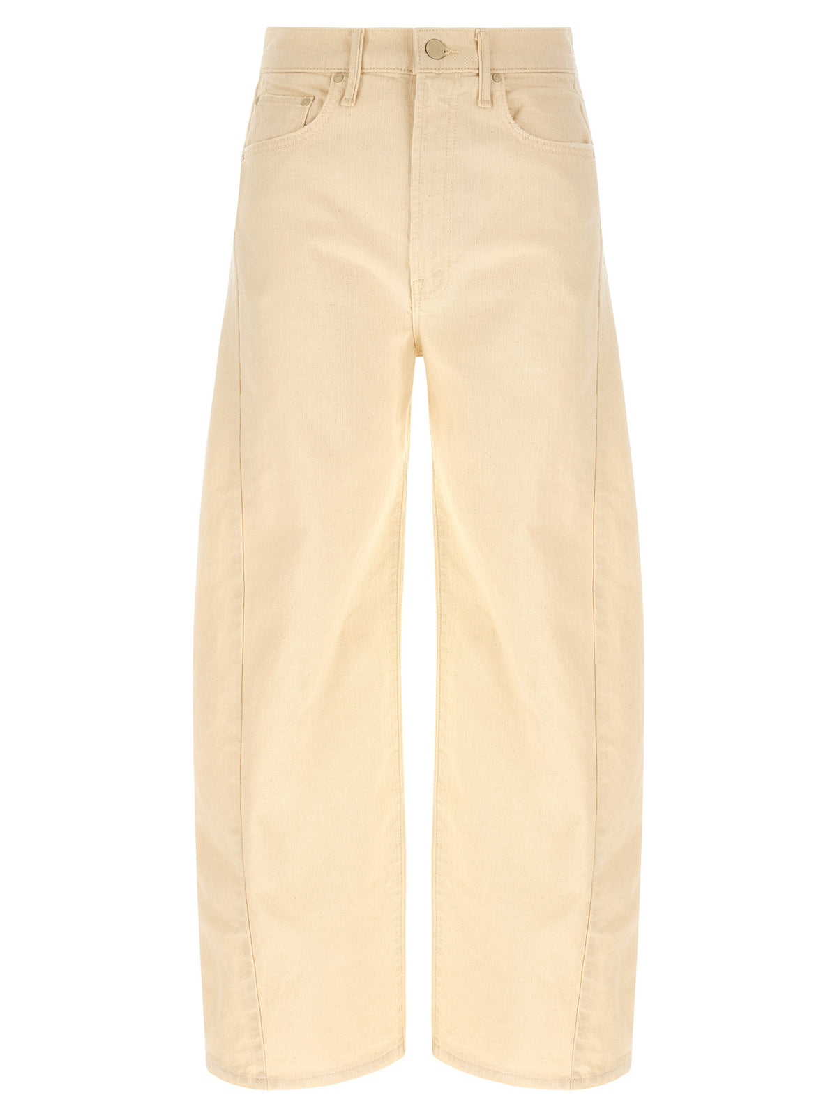 Mother Denim Beige Cotton High-Waisted Jean