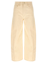 Mother Denim Beige Cotton High-Waisted Jean