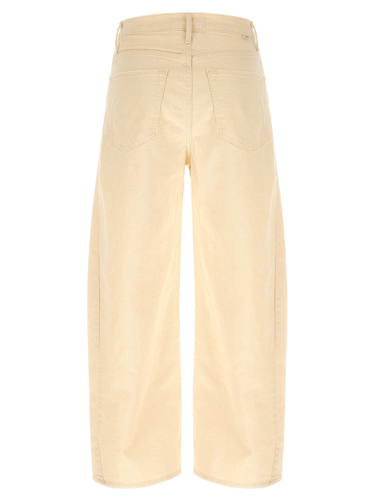 Mother Denim Beige Cotton High-Waisted Jean
