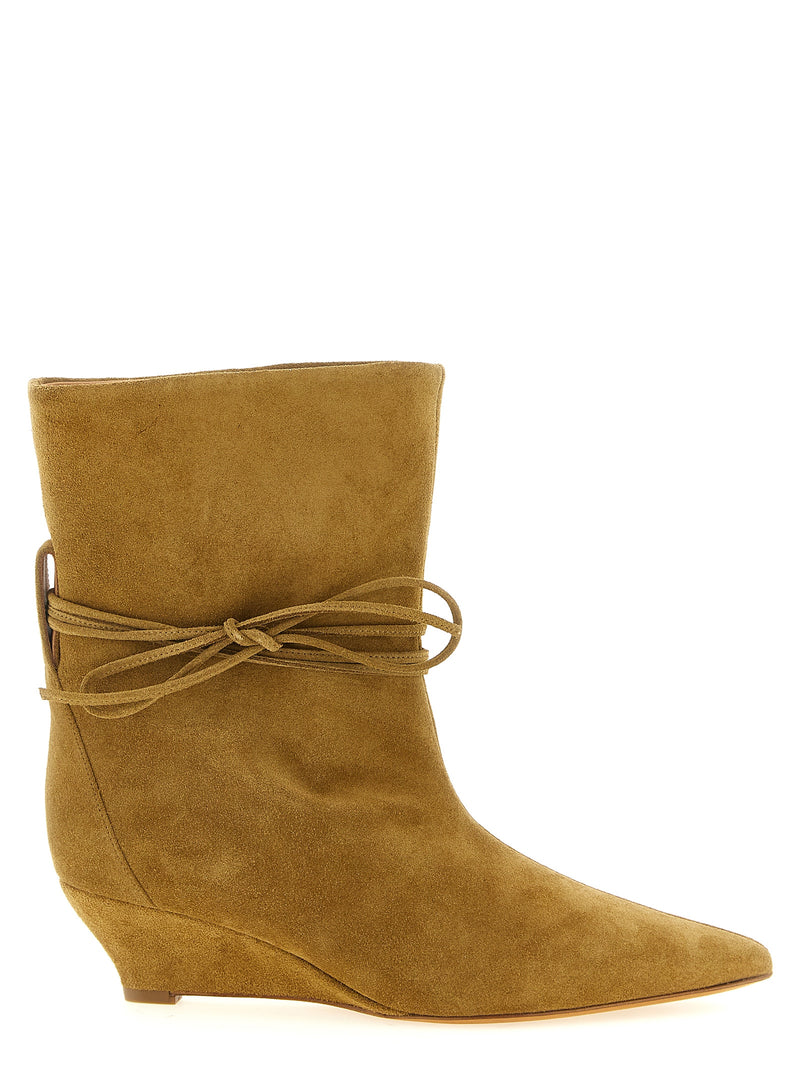 ODISSI Gemma Beige Calfskin Ankle Boots for Women