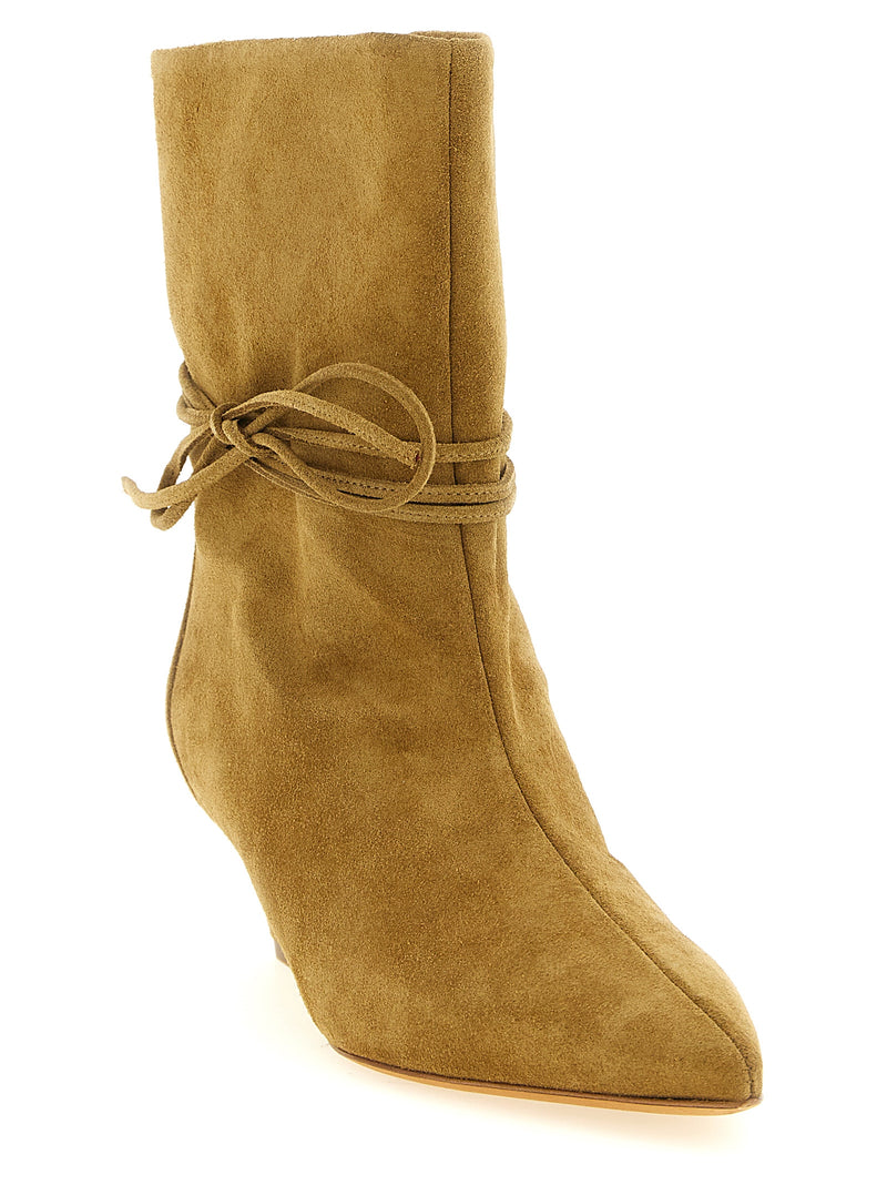 ODISSI Gemma Beige Calfskin Ankle Boots for Women