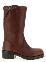 Dries Van Noten Brown Bovine Leather Ankle Boots