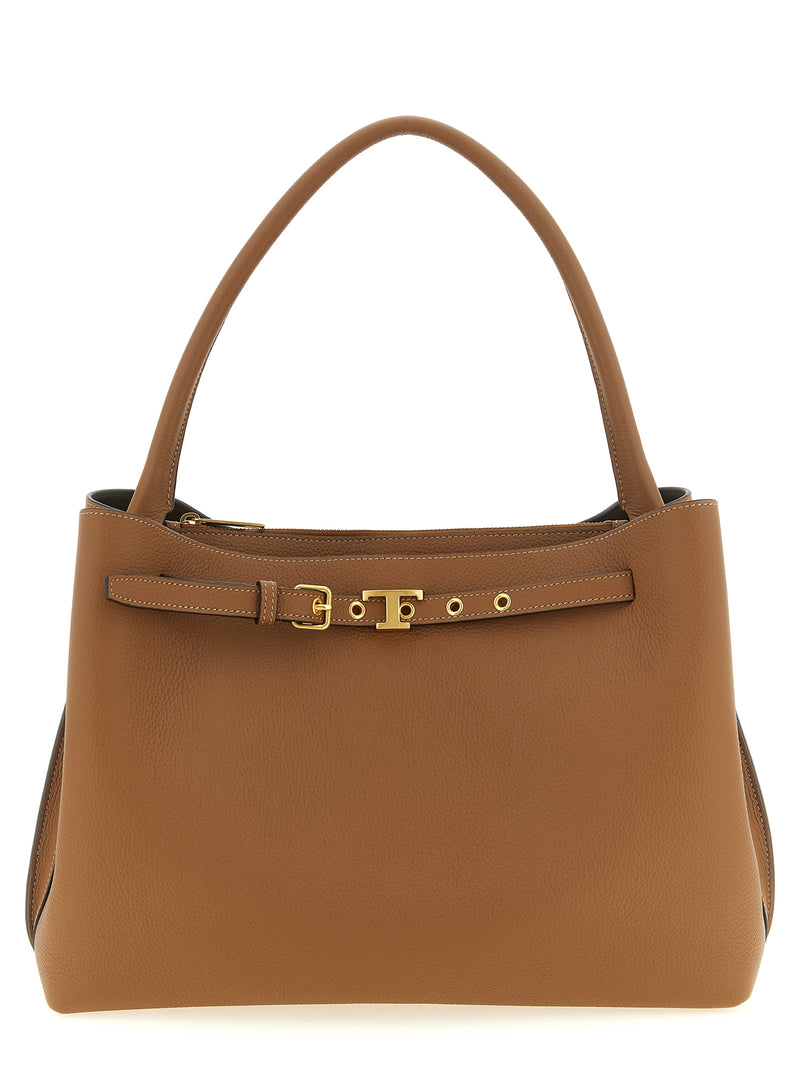 Tod's Tim Top Handle Piccola Brown Calfskin Handbag