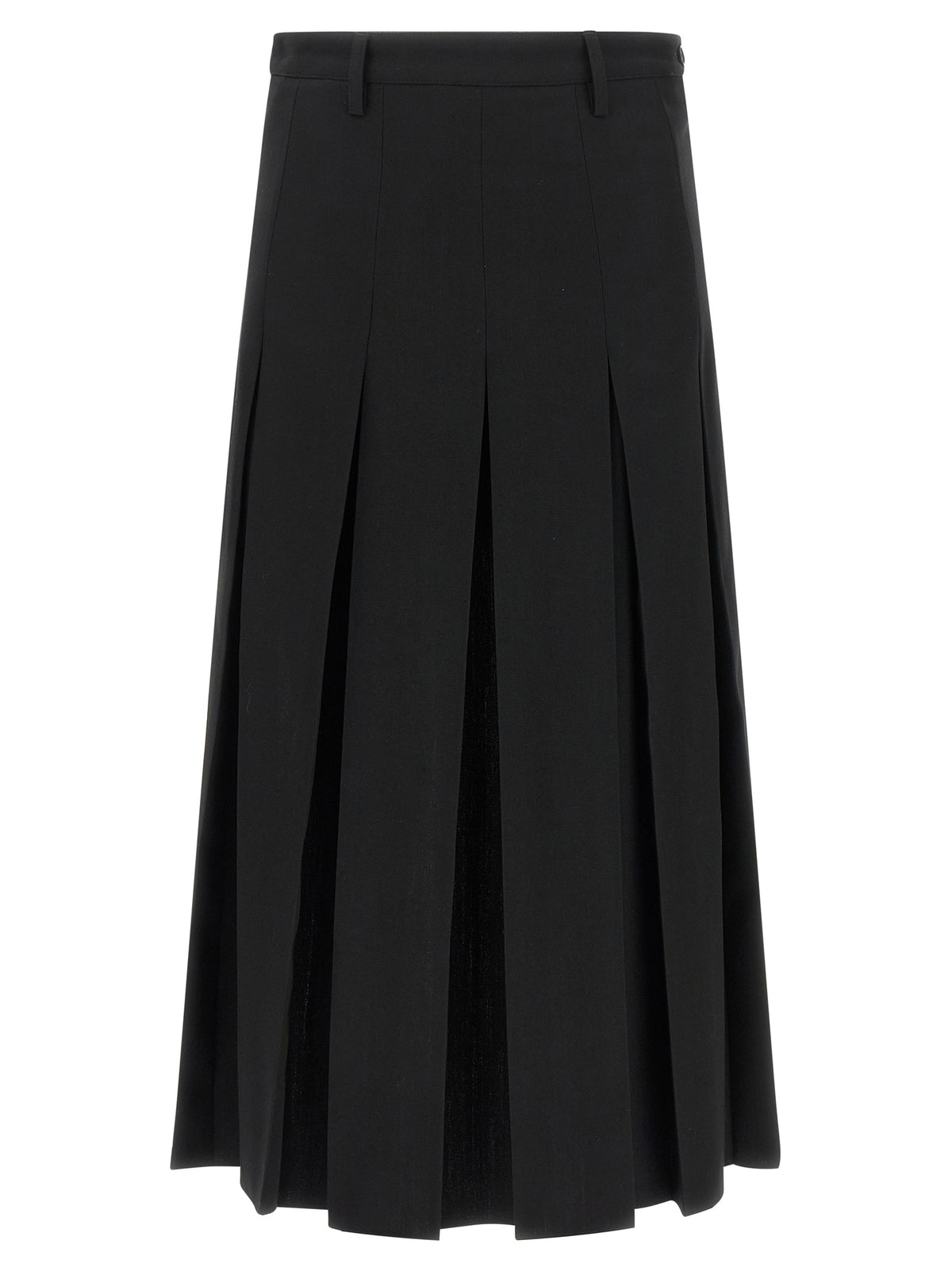MM6 Maison Margiela Black Polyester Midi Skirt