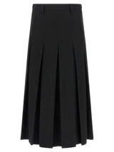 MM6 Maison Margiela Black Polyester Midi Skirt