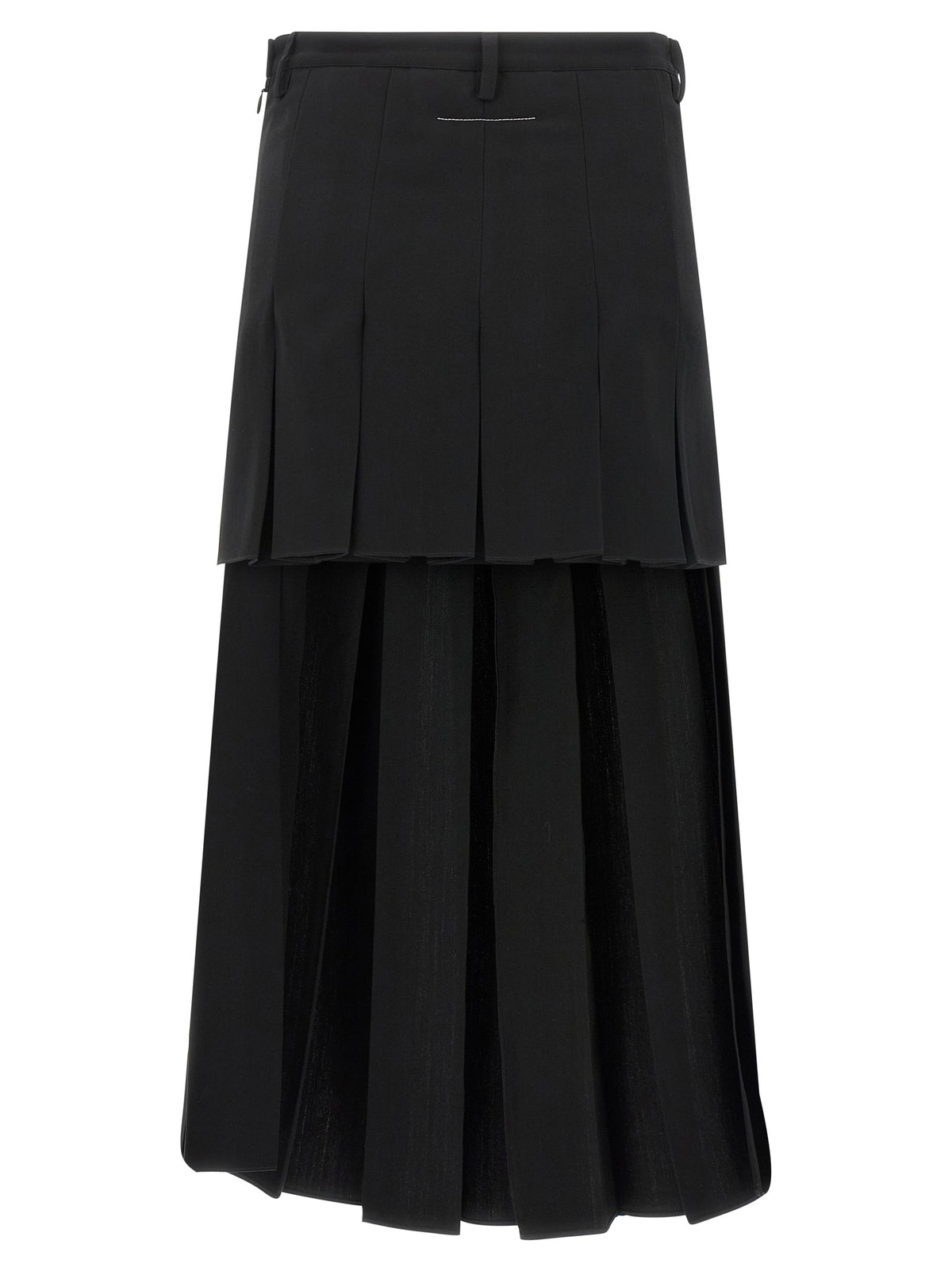 MM6 Maison Margiela Black Polyester Midi Skirt