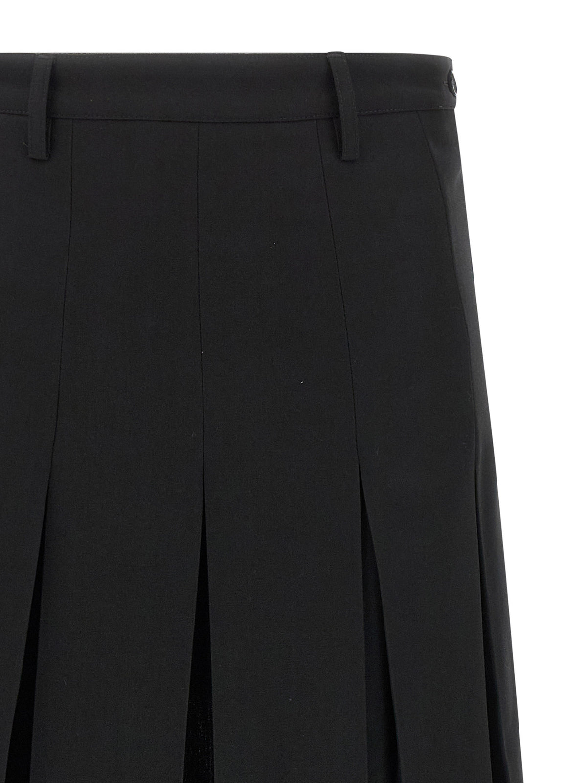 MM6 Maison Margiela Black Polyester Midi Skirt
