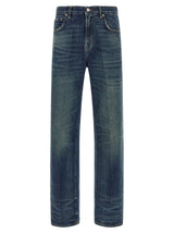 Haikure Blue Cotton Relaxed Fit Jeans