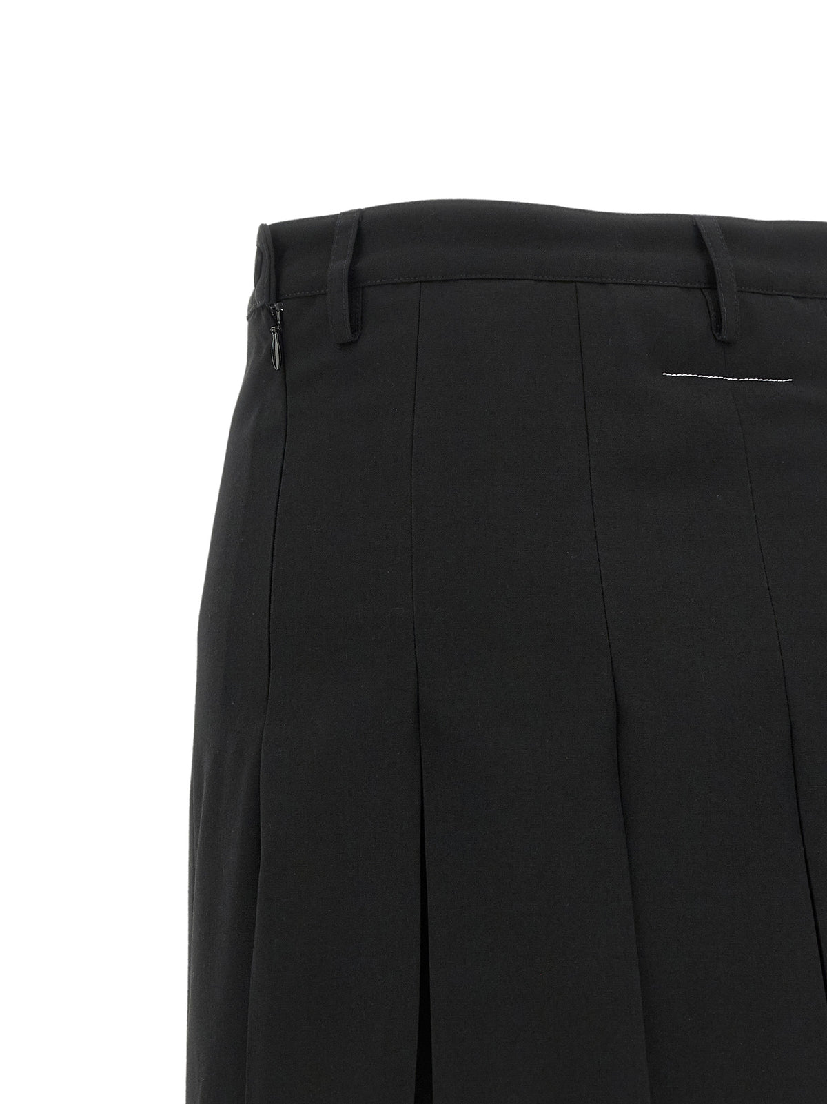 MM6 Maison Margiela Black Polyester Midi Skirt