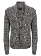 Brioni Bicolor Wool Cardigan