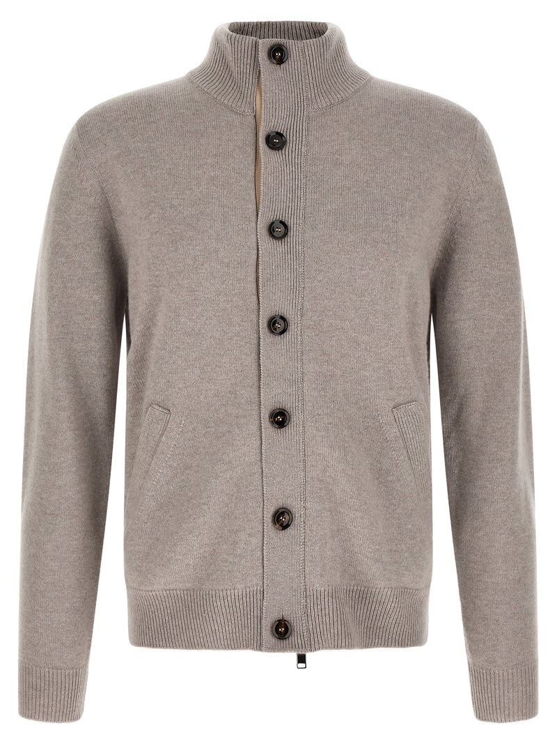 Brioni Beige Cashmere Cardigan - Luxurious Italian Knitwear