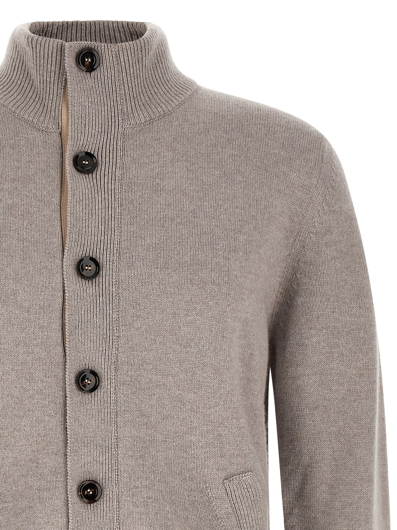 Brioni Beige Cashmere Cardigan - Luxurious Italian Knitwear