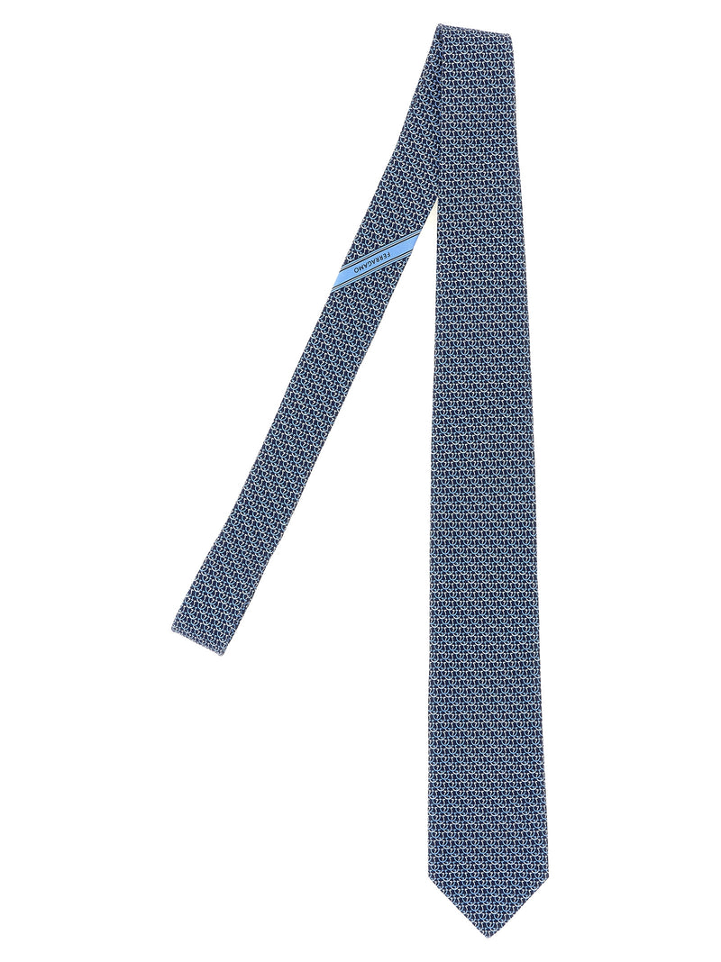 Ferragamo Blue Silk Scarf - Timeless Elegance for Men