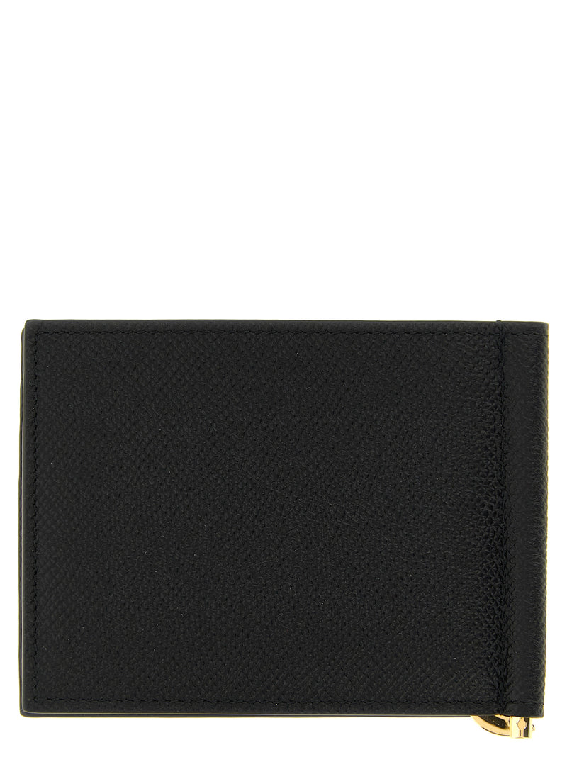 Ferragamo Black Calfskin Money Clip - Luxury Italian Wallet