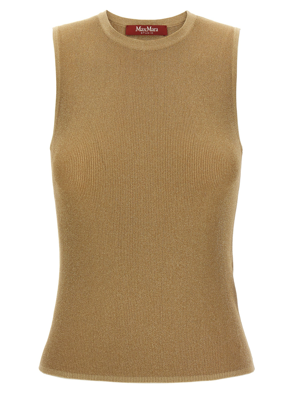 Max Mara Gold Polyamide Sleeveles T-Shirt