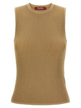 Max Mara Gold Polyamide Sleeveles T-Shirt