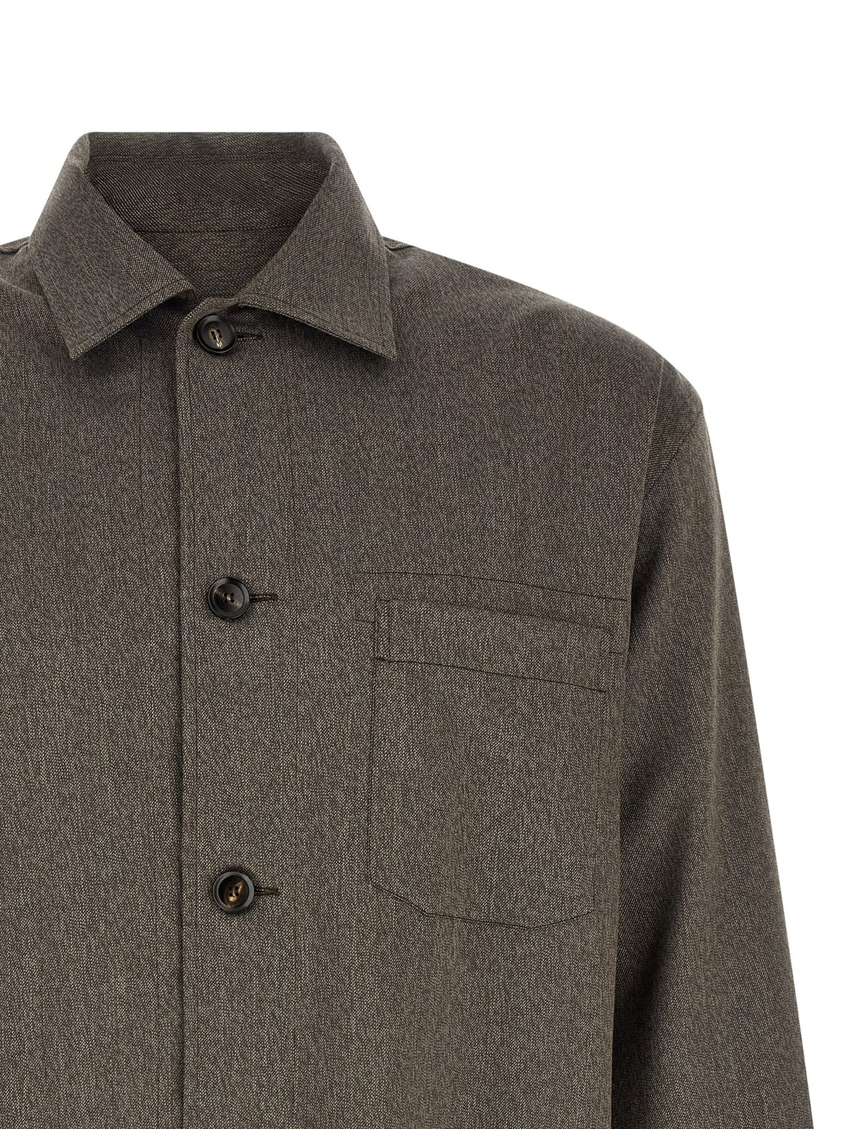 Brioni Brown Wool Blouse