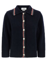 Thom Browne Blue Wool Cardigan
