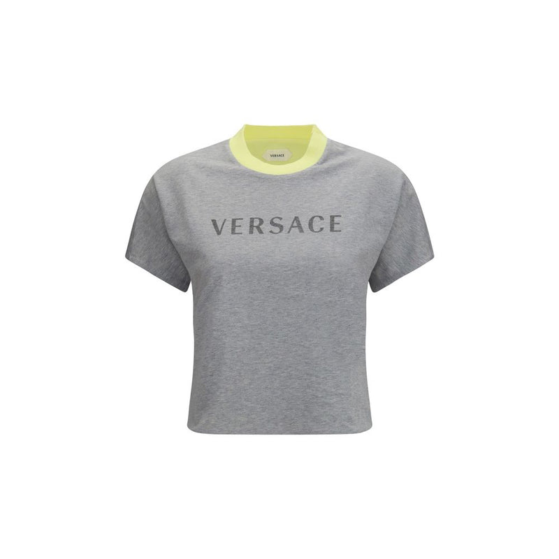 T-Shirt en Coton Gris Versace pour Femme