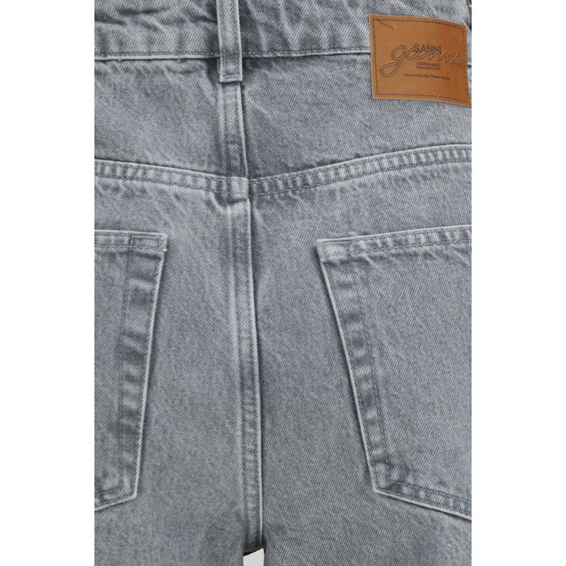 Ganni Gray Cotton Straight-Leg Jeans for Women