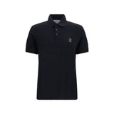 Brunello Cucinelli Black Cotton Polo Shirt