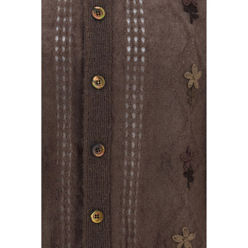 Magliano Brown Mohair Cardigan - Cormagliano Collection