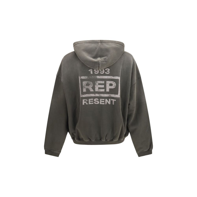 Represent Gray Cotton Sweatshirt - Monochrome Design