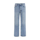Represent Blue Cotton Straight-Leg Jeans