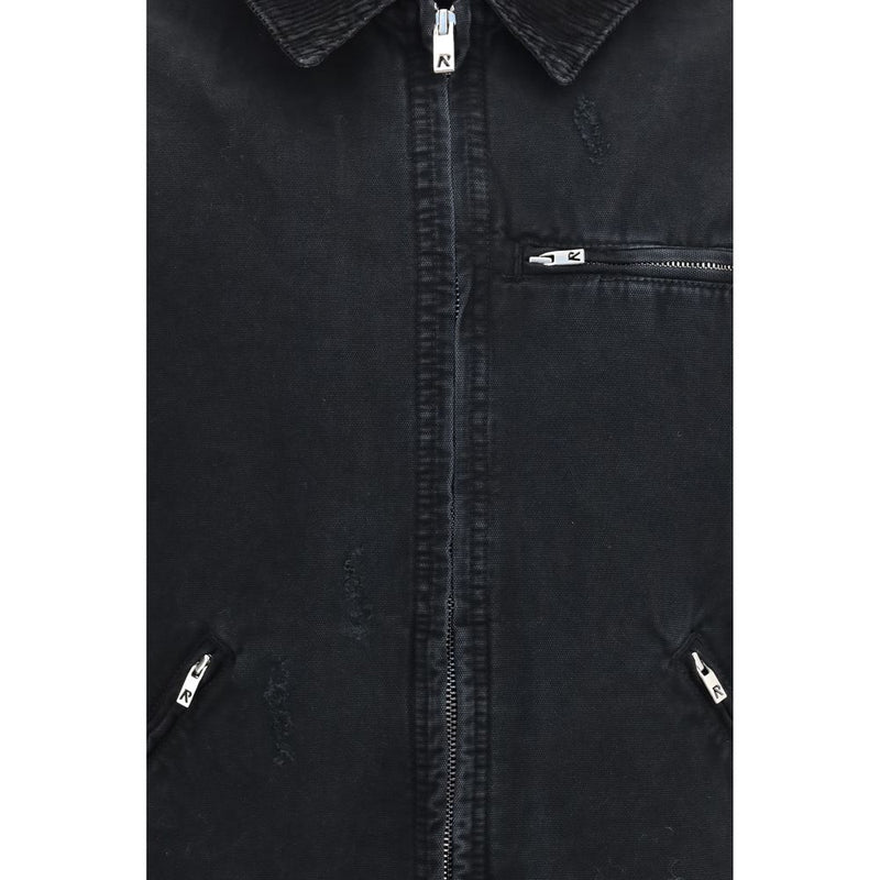 Represent Black Cotton Full-Length Jacket for Men