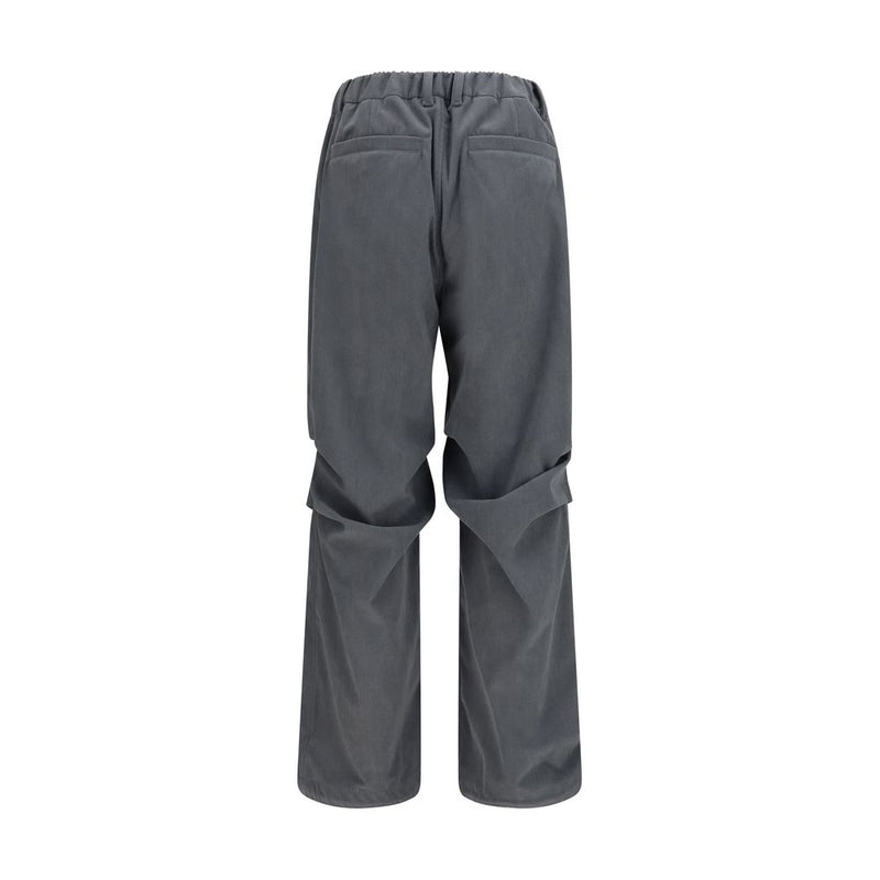 LAMINAR Gray Polyester Casual Pants for Men