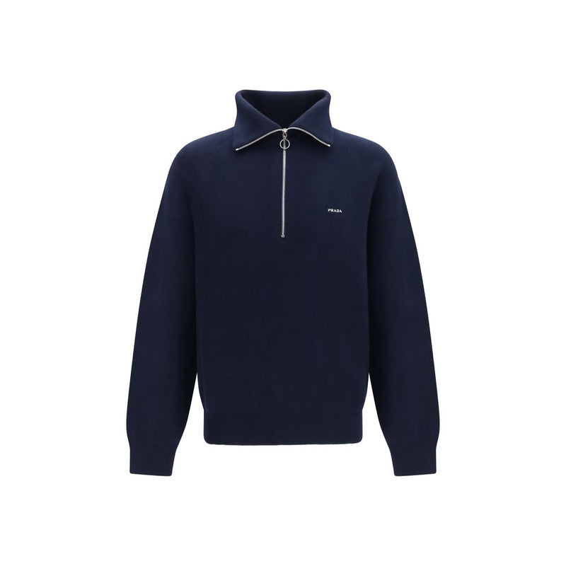 Prada Blue Wool Oves Aries Polo Shirt