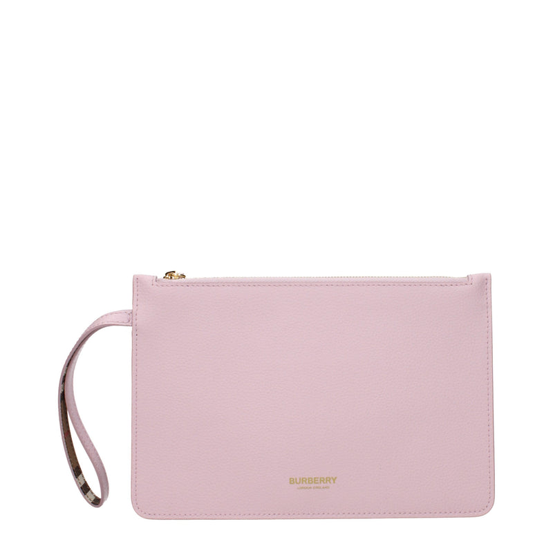 Burberry Pink Leather Clutch Bag - Elegant and Stylish