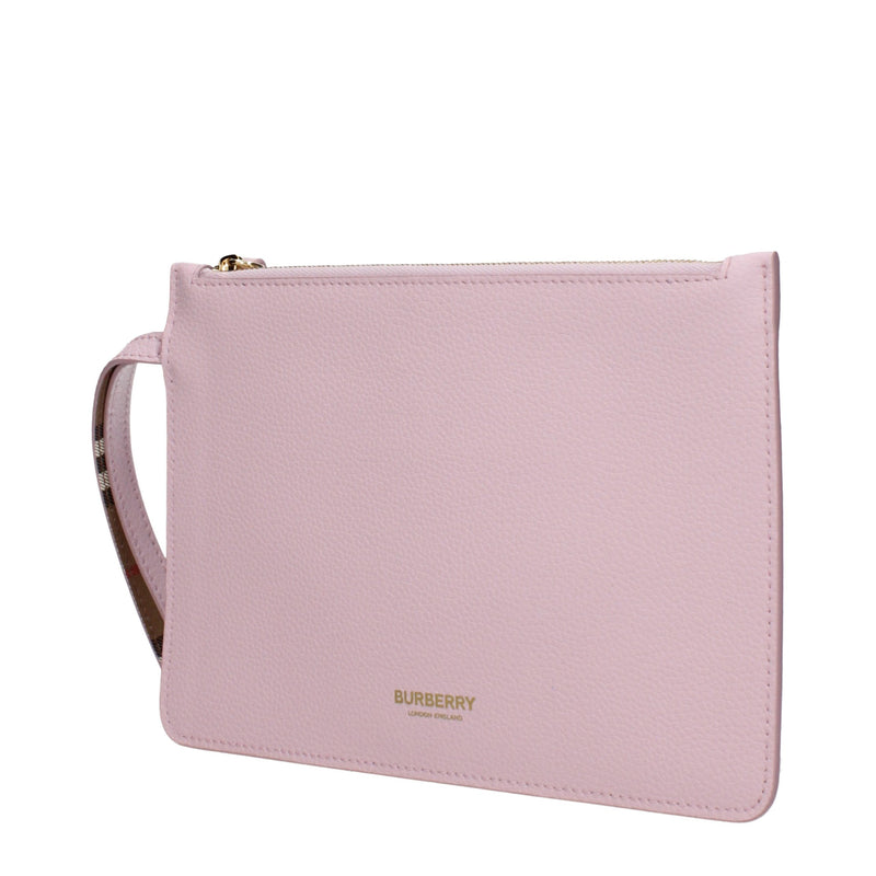 Burberry Pink Leather Clutch Bag - Elegant and Stylish