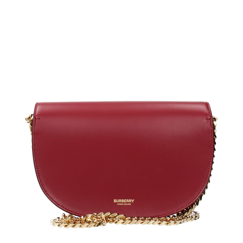 Sac à épaule en cuir rouge Burberry