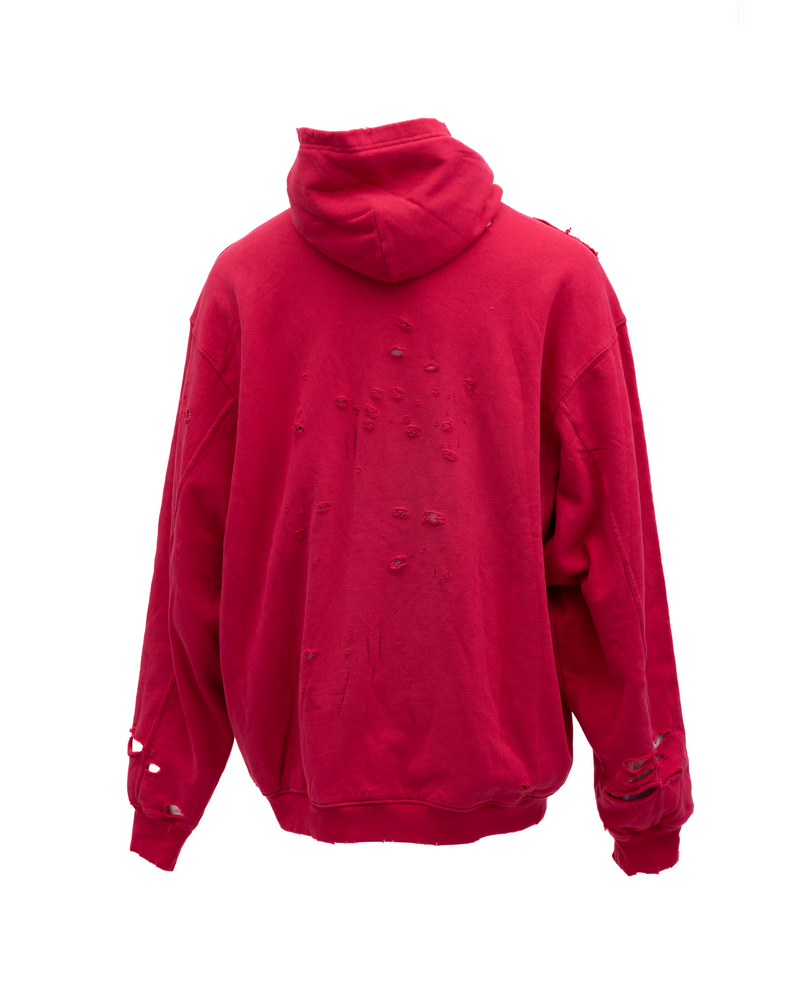 Hoodie Sweatshirt en Coton Rouge Balenciaga