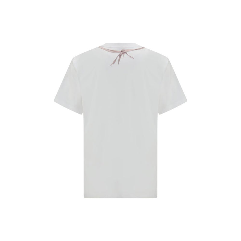 Moschino White Cotton Sportswear T-Shirt with Boxing Gloves Print