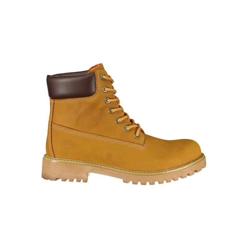 Lumberjack Yellow Polyester Ankle Boots with Brown Details