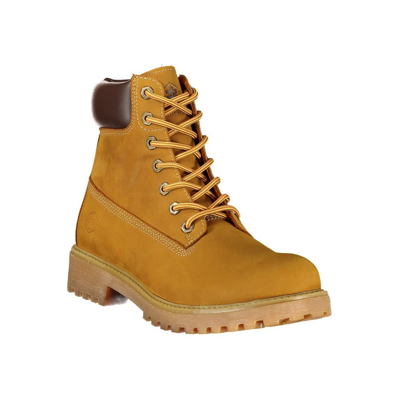 Lumberjack Yellow Polyester Ankle Boots with Brown Details