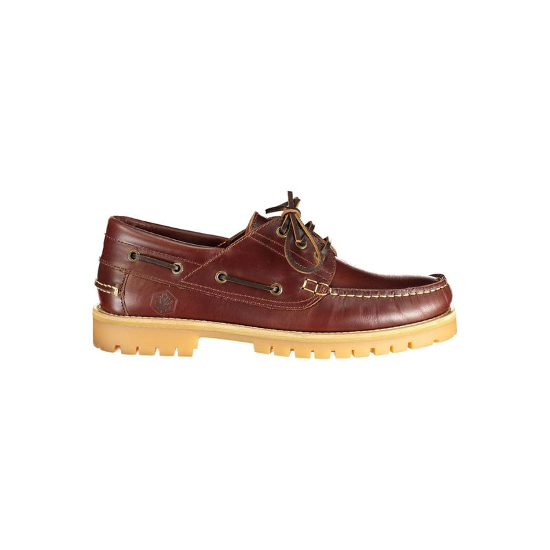 Lumberjack Brown Leather Slip-On Loafers for Men