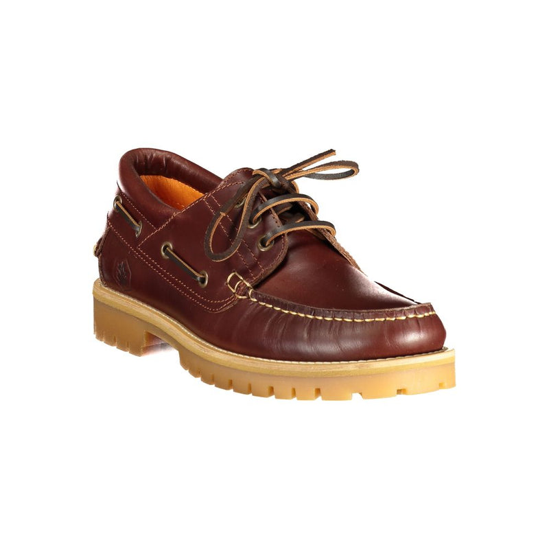 Lumberjack Brown Leather Slip-On Loafers for Men