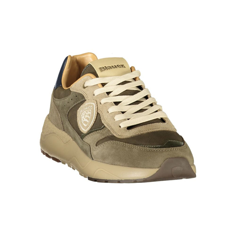 Blauer Green Polyester Athletic Sneakers for Men