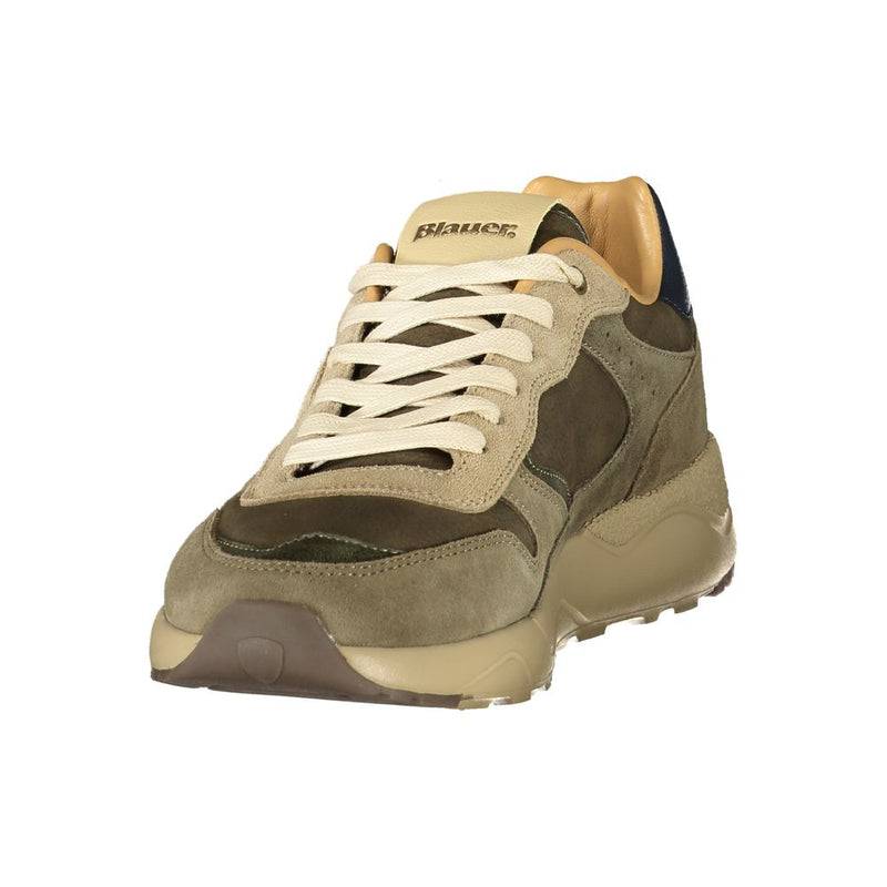 Blauer Green Polyester Athletic Sneakers for Men