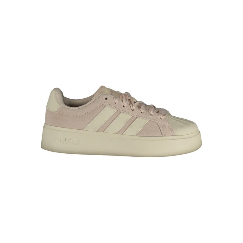 Adidas White Polyester Athletic Sneakers for Women