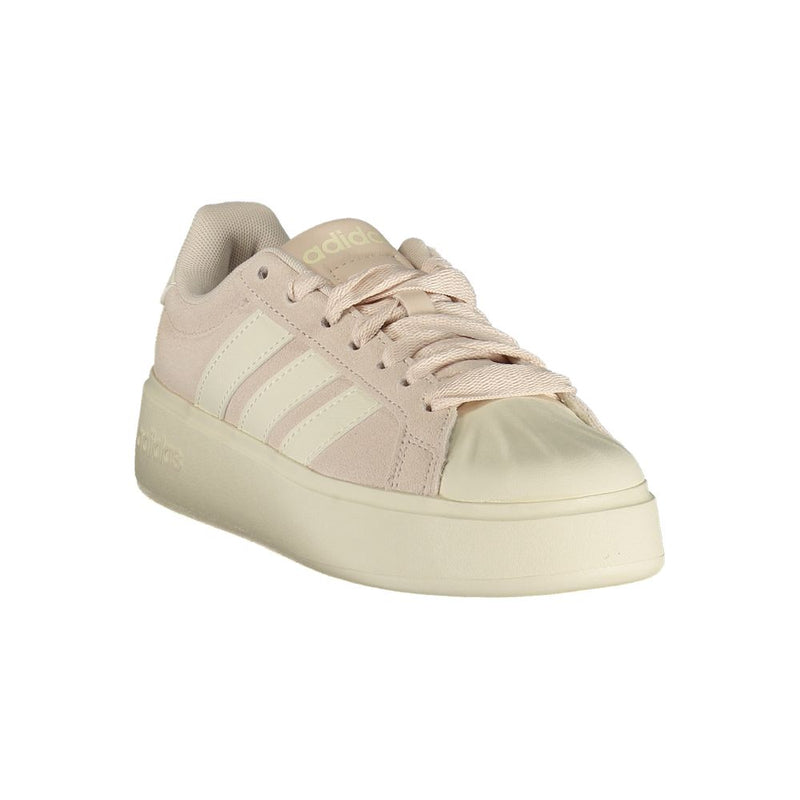 Adidas White Polyester Athletic Sneakers for Women