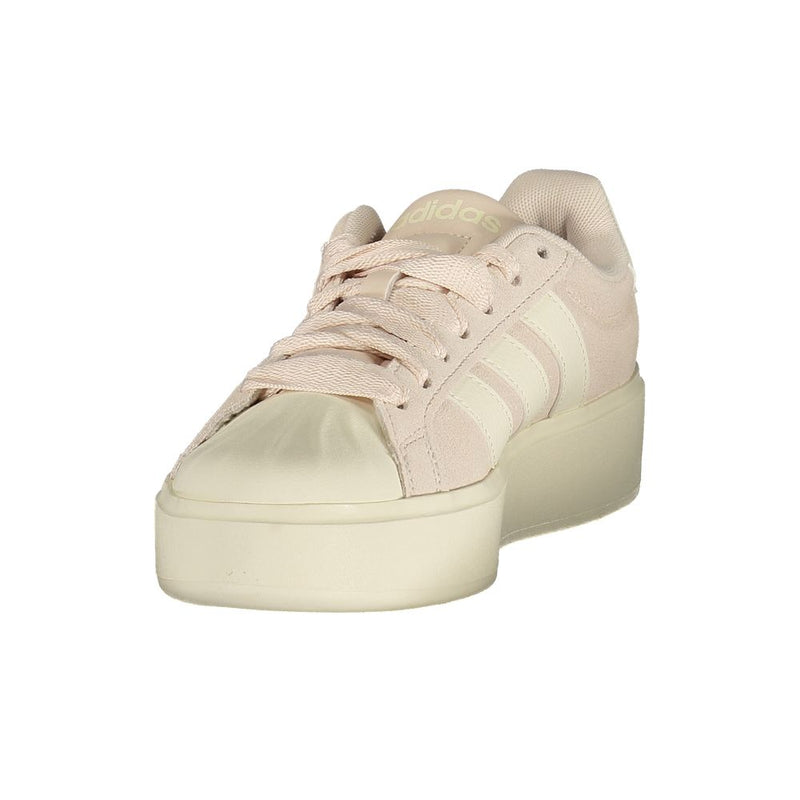 Adidas White Polyester Athletic Sneakers for Women